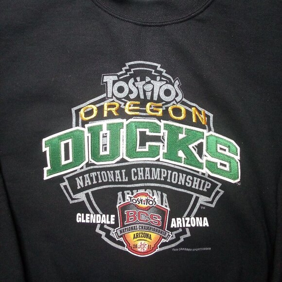 Oregon Ducks 2011 BCS National Championship Crewneck Sweatshirt Embroidered - Picture 1 of 5